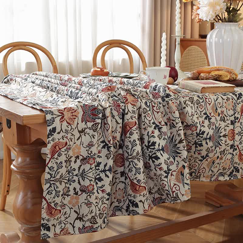 Nappe à fleurs et oiseaux de style bohème