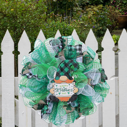 Décoration suspendue en forme de couronne de poupée en ruban pour la Saint-Patrick