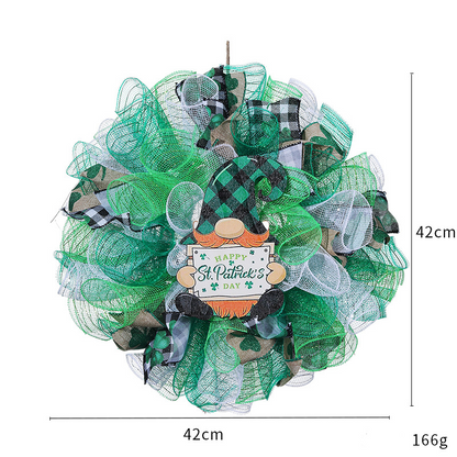 Décoration suspendue en forme de couronne de poupée en ruban pour la Saint-Patrick