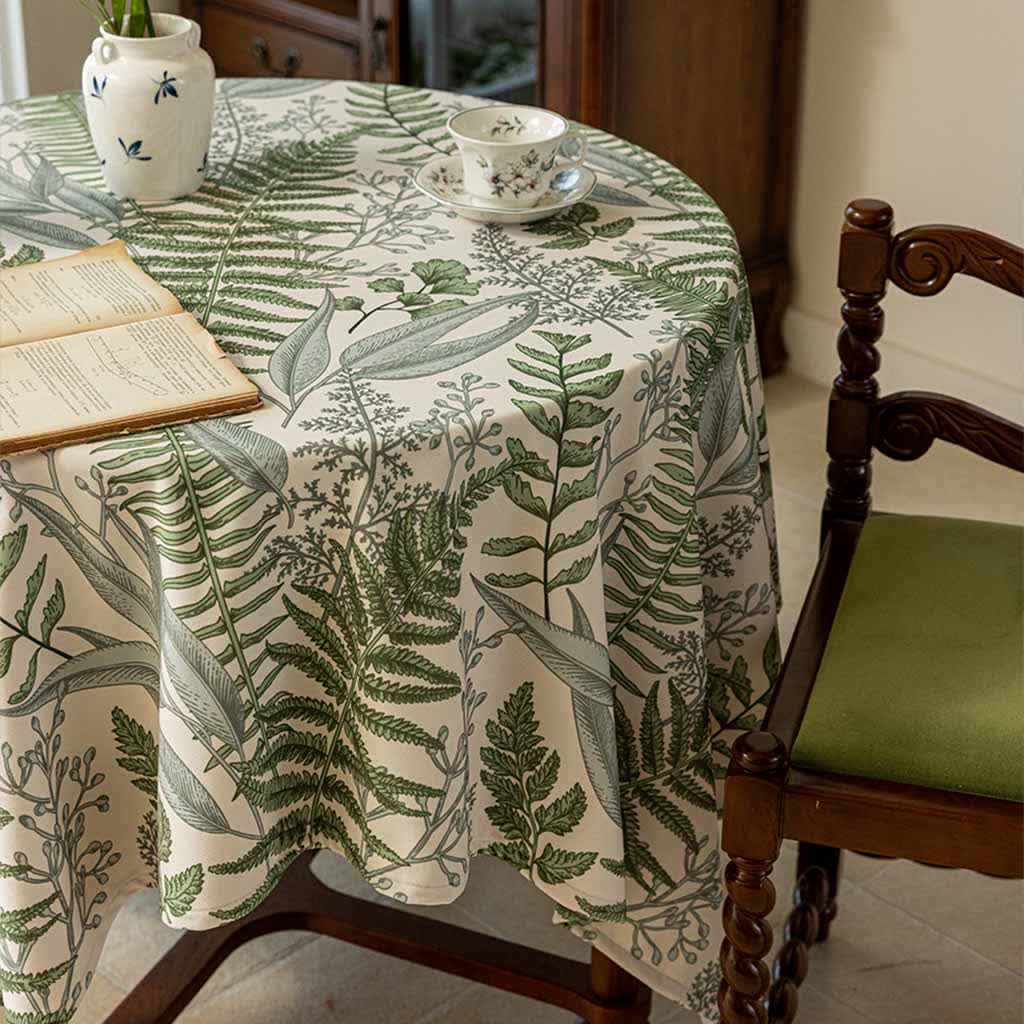 Nappe à imprimé végétal rétro français