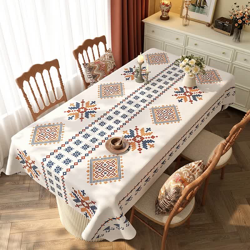 Nappe imperméable à motif géométrique bohème