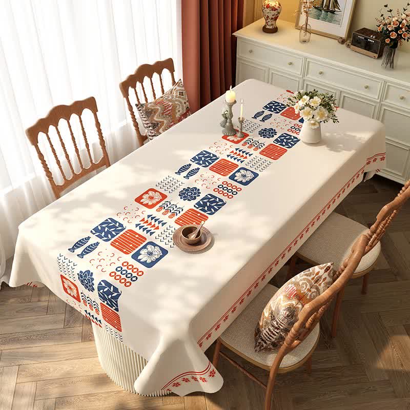Nappe imperméable à motif géométrique bohème