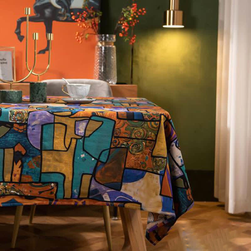 Nappe à motif géométrique de style exotique