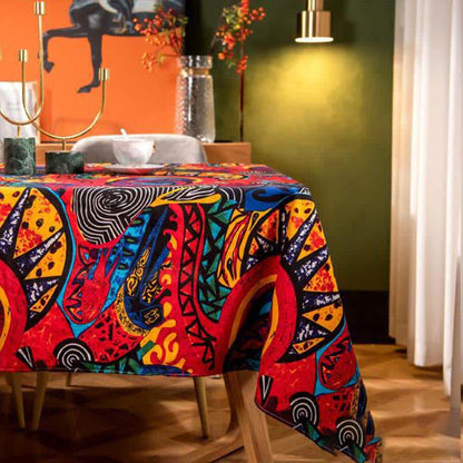 Nappe à motif géométrique de style exotique
