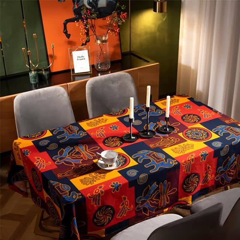 Nappe à motif géométrique de style exotique