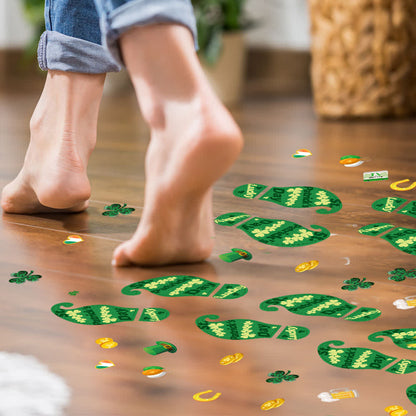 Autocollants empreintes de pas trèfle de la Saint-Patrick