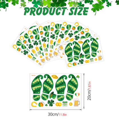 Autocollants empreintes de pas trèfle de la Saint-Patrick
