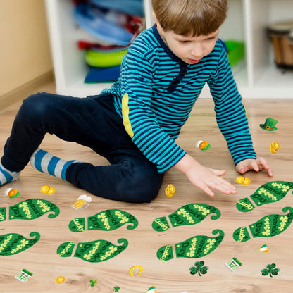 Autocollants empreintes de pas trèfle de la Saint-Patrick