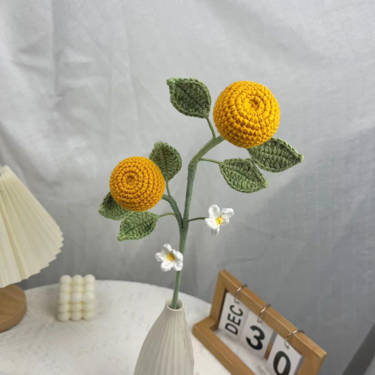 Bouquet de fruits créatif fait main au crochet et tricoté