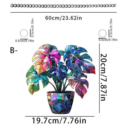 Suspension décorative en acrylique avec motif végétal