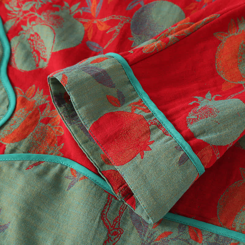 Ensemble de nuit en gaze de coton jacquard à motif grenade