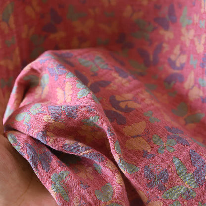 Chemise de nuit en jacquard pur coton à motif papillon