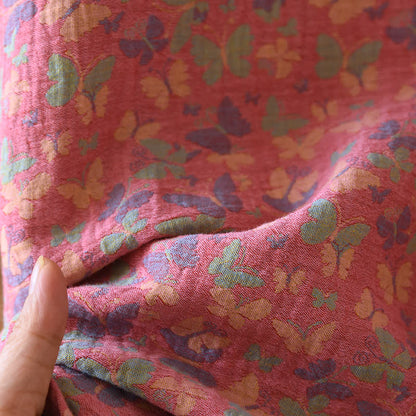 Chemise de nuit en jacquard pur coton à motif papillon