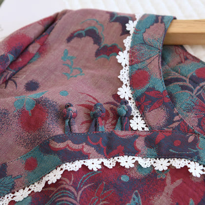 Ensemble pyjama en gaze double épaisseur avec papillon rétro