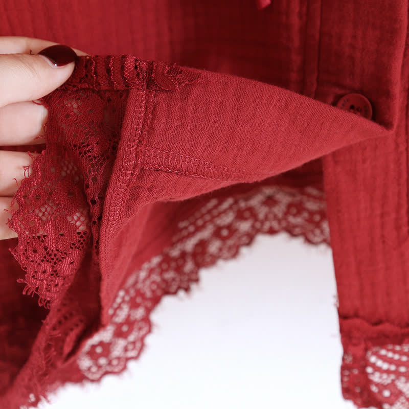 Pyjama en gaze double épaisseur de couleur unie