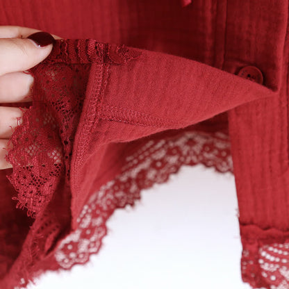 Pyjama en gaze double épaisseur de couleur unie