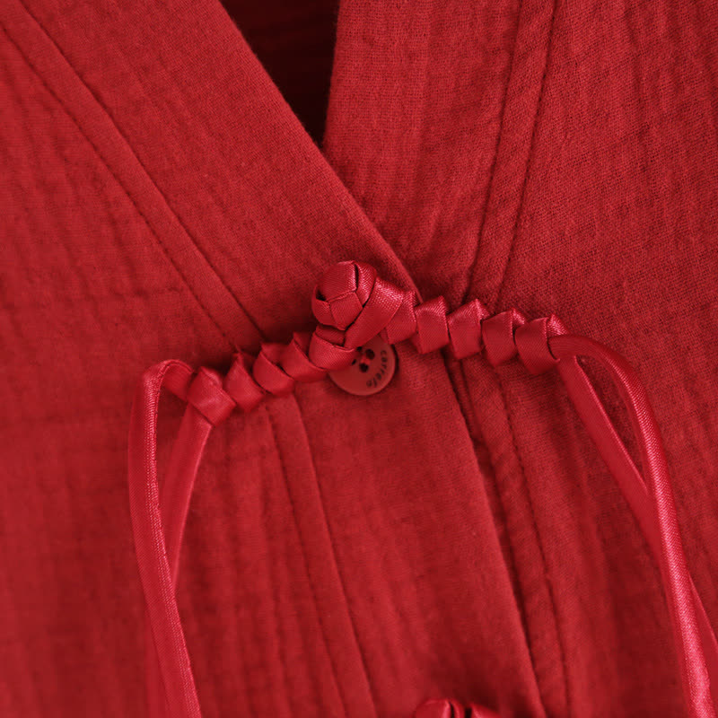 Pyjama en gaze double épaisseur de couleur unie
