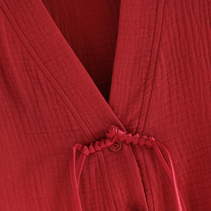 Pyjama en gaze double épaisseur de couleur unie
