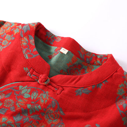 Ensemble de nuit en gaze de coton avec fermeture grenouille et motif floral