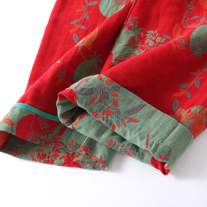 Ensemble de nuit en gaze de coton avec fermeture grenouille et motif floral