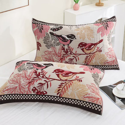 Couette quatre couches en coton jacquard « Rural Bird »