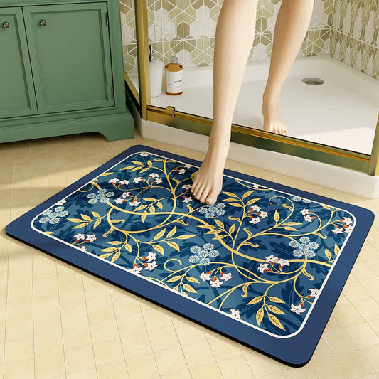 Tapis de sol vintage en boue de diatomées florales