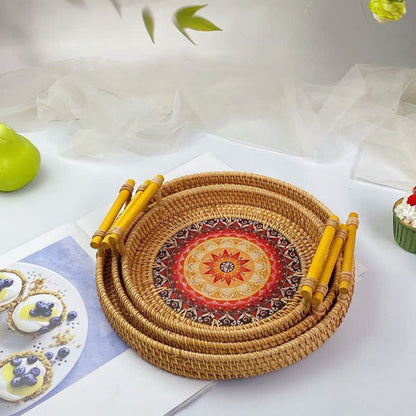 Panier à collation en rotin de style ethnique