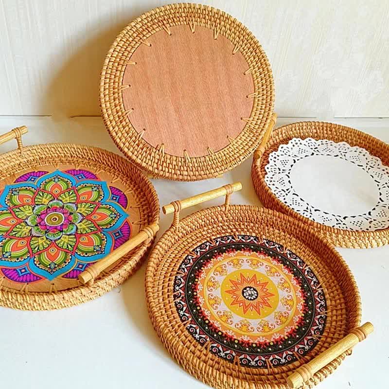 Panier à collation en rotin de style ethnique