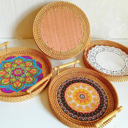 Panier à collation en rotin de style ethnique