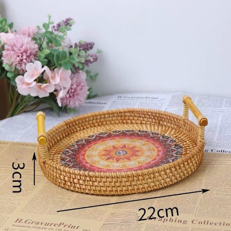 Panier à collation en rotin de style ethnique