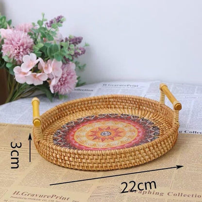 Panier à collation en rotin de style ethnique