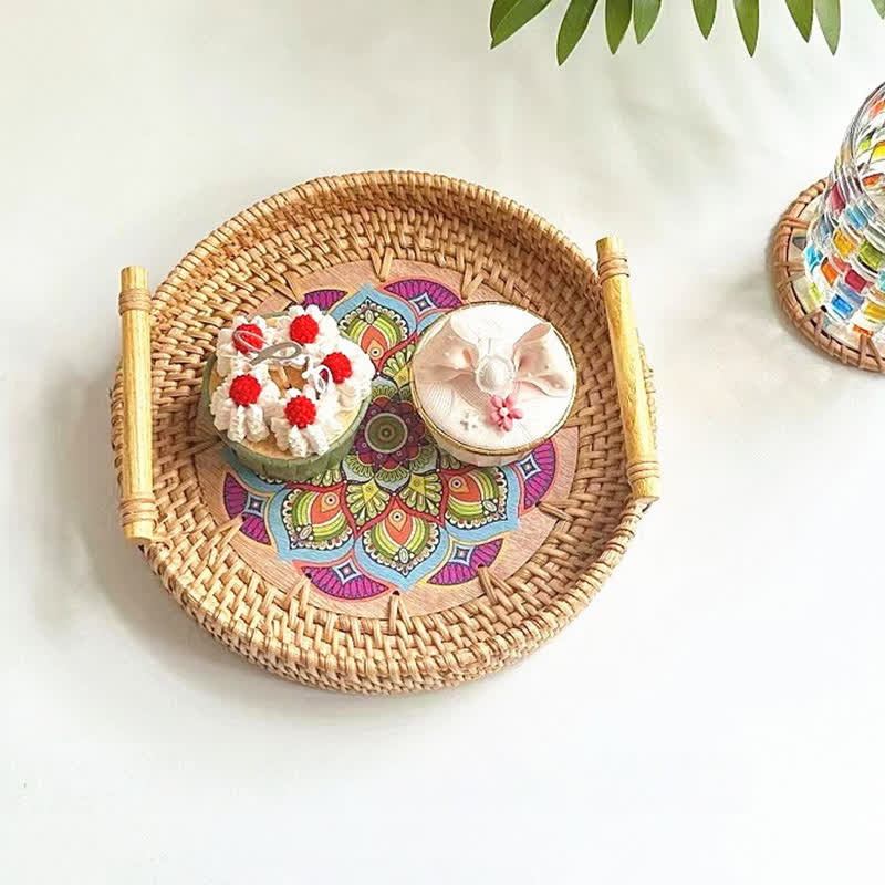 Panier à collation en rotin de style ethnique
