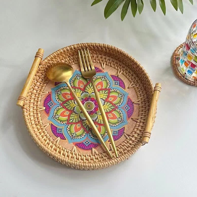 Panier à collation en rotin de style ethnique