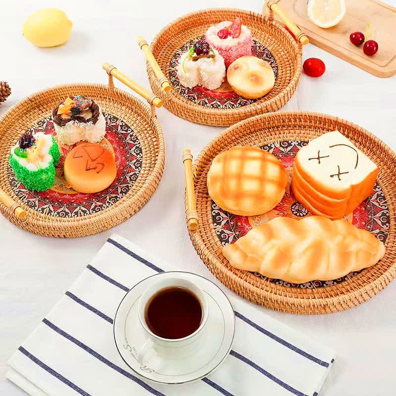 Panier à collation en rotin de style ethnique