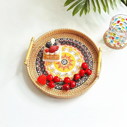 Panier à collation en rotin de style ethnique