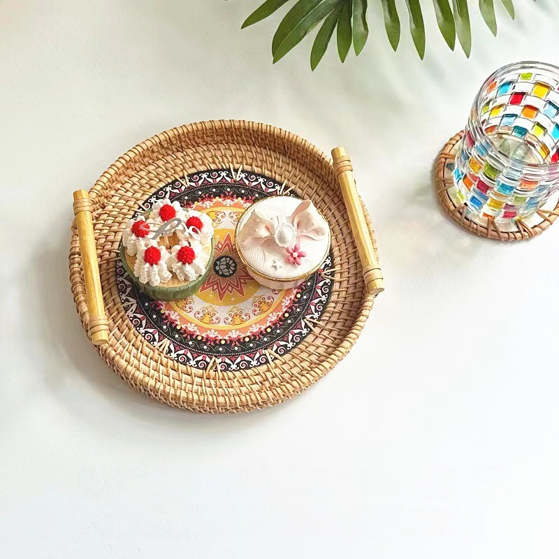 Panier à collation en rotin de style ethnique