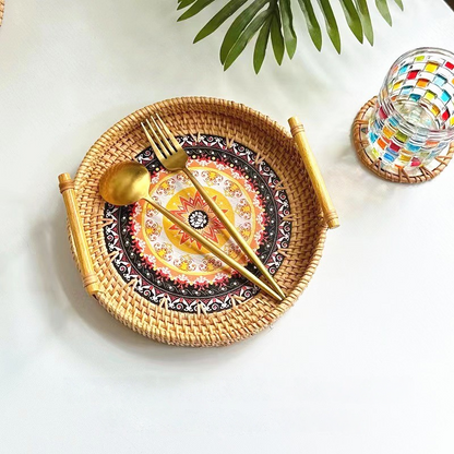 Panier à collation en rotin de style ethnique