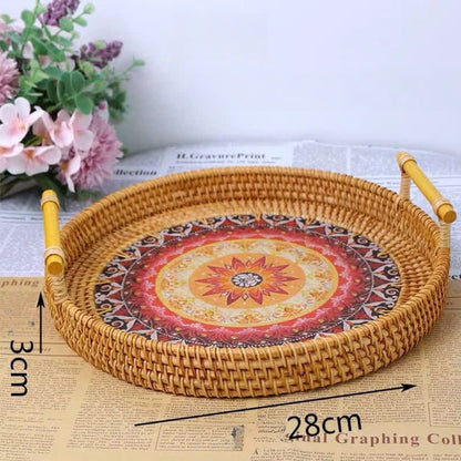 Panier à collation en rotin de style ethnique