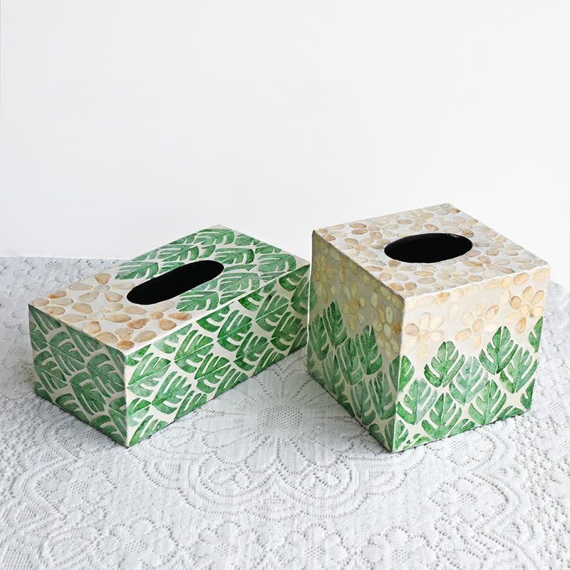 Boîte à mouchoirs carrée créative en forme de coquillage, boîte de rangement