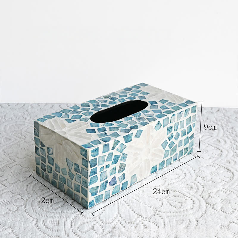 Boîte à mouchoirs carrée créative en forme de coquillage, boîte de rangement
