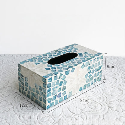 Boîte à mouchoirs carrée créative en forme de coquillage, boîte de rangement