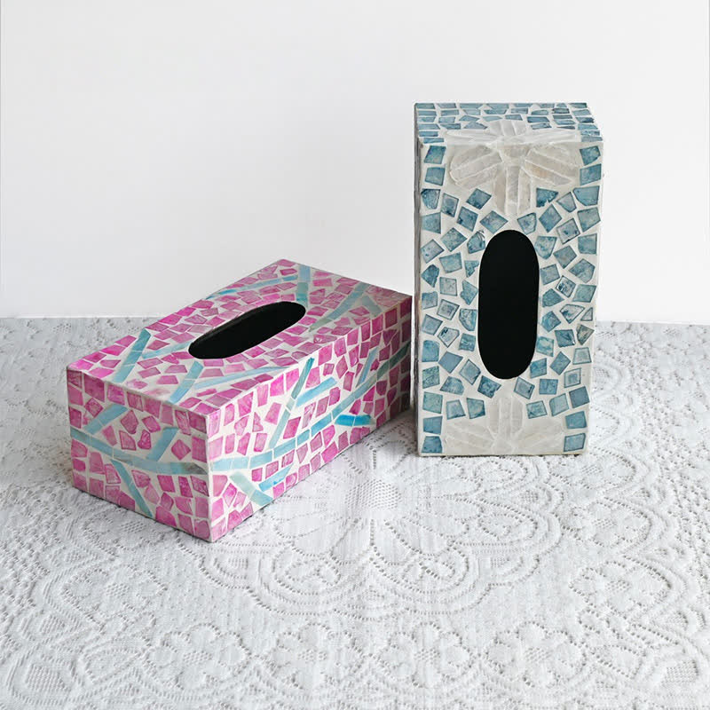 Boîte à mouchoirs carrée créative en forme de coquillage, boîte de rangement