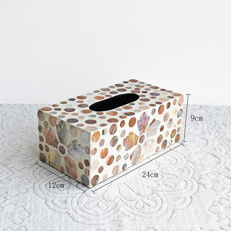 Boîte à mouchoirs carrée créative en forme de coquillage, boîte de rangement