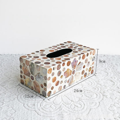 Boîte à mouchoirs carrée créative en forme de coquillage, boîte de rangement