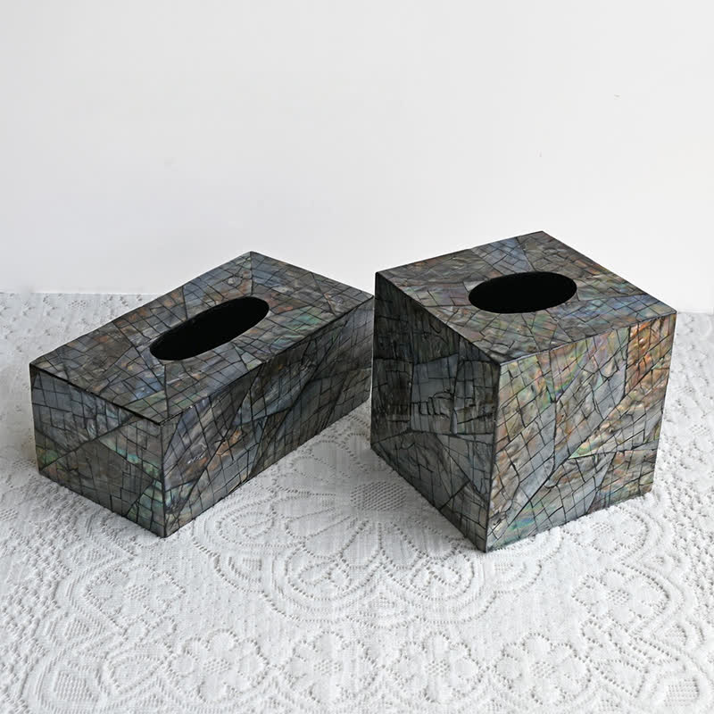 Boîte à mouchoirs carrée créative en forme de coquillage, boîte de rangement