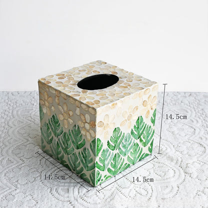 Boîte à mouchoirs carrée créative en forme de coquillage, boîte de rangement