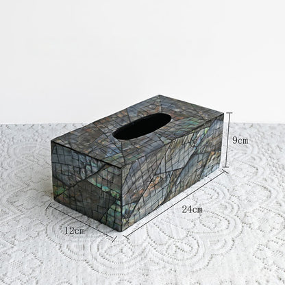 Boîte à mouchoirs carrée créative en forme de coquillage, boîte de rangement