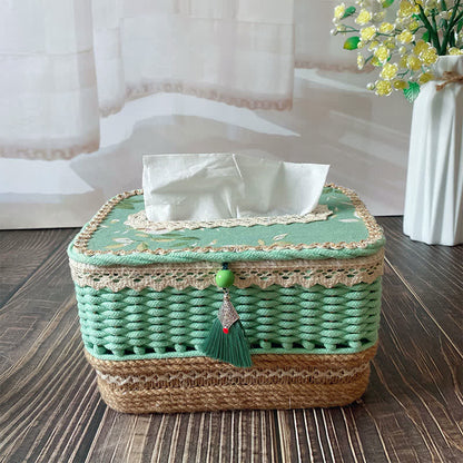 Boîte à mouchoirs créative et faite à la main dans un style pastoral