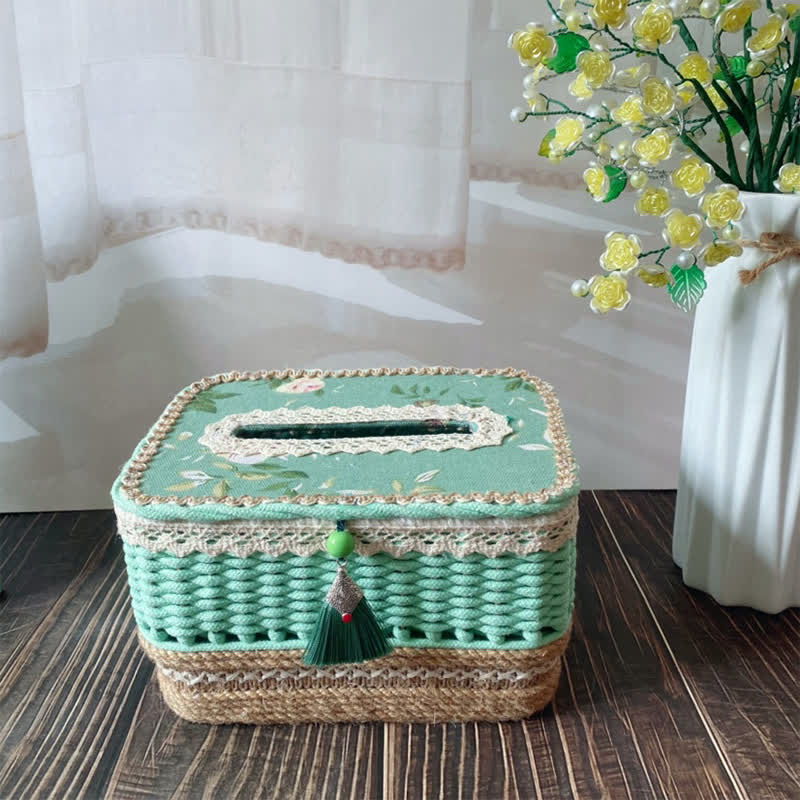 Boîte à mouchoirs créative et faite à la main dans un style pastoral