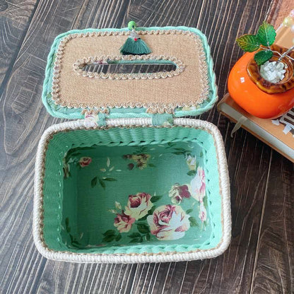 Boîte à mouchoirs créative et faite à la main dans un style pastoral